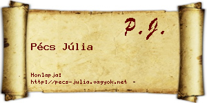 Pécs Júlia névjegykártya