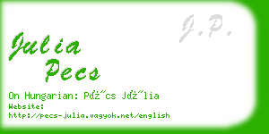 julia pecs business card